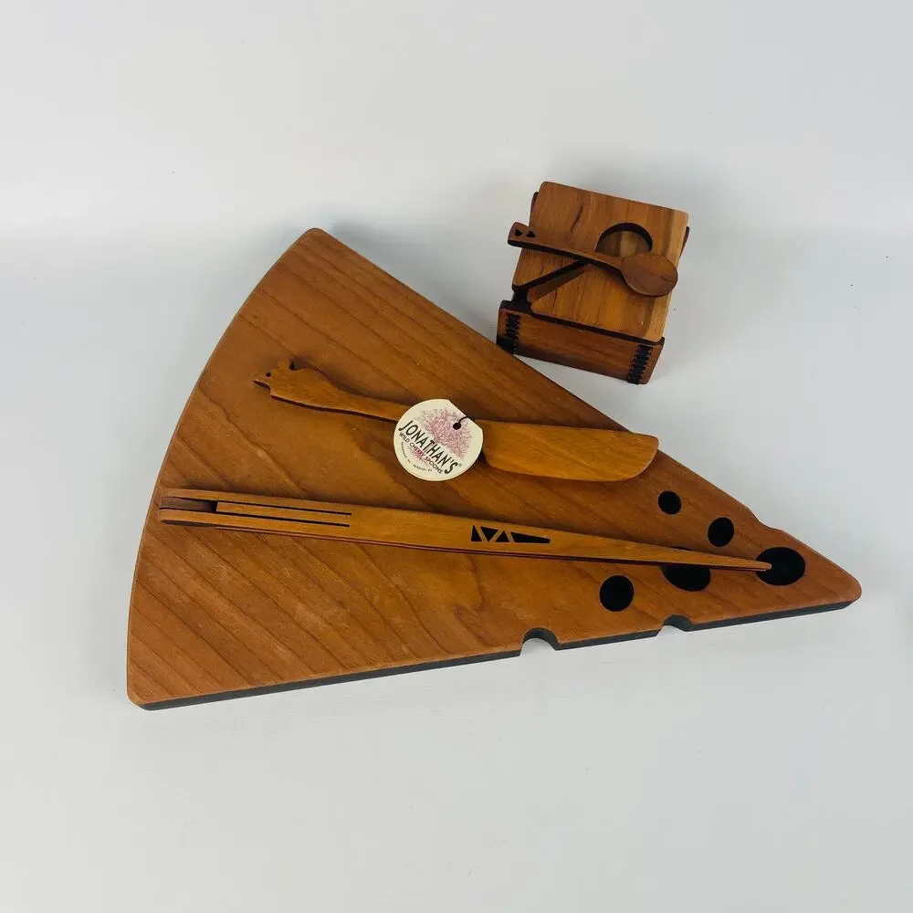 Wild Cherry Cheeseboard, Mouse Spreader, Inside Out Tongs, Salt/Spice Box